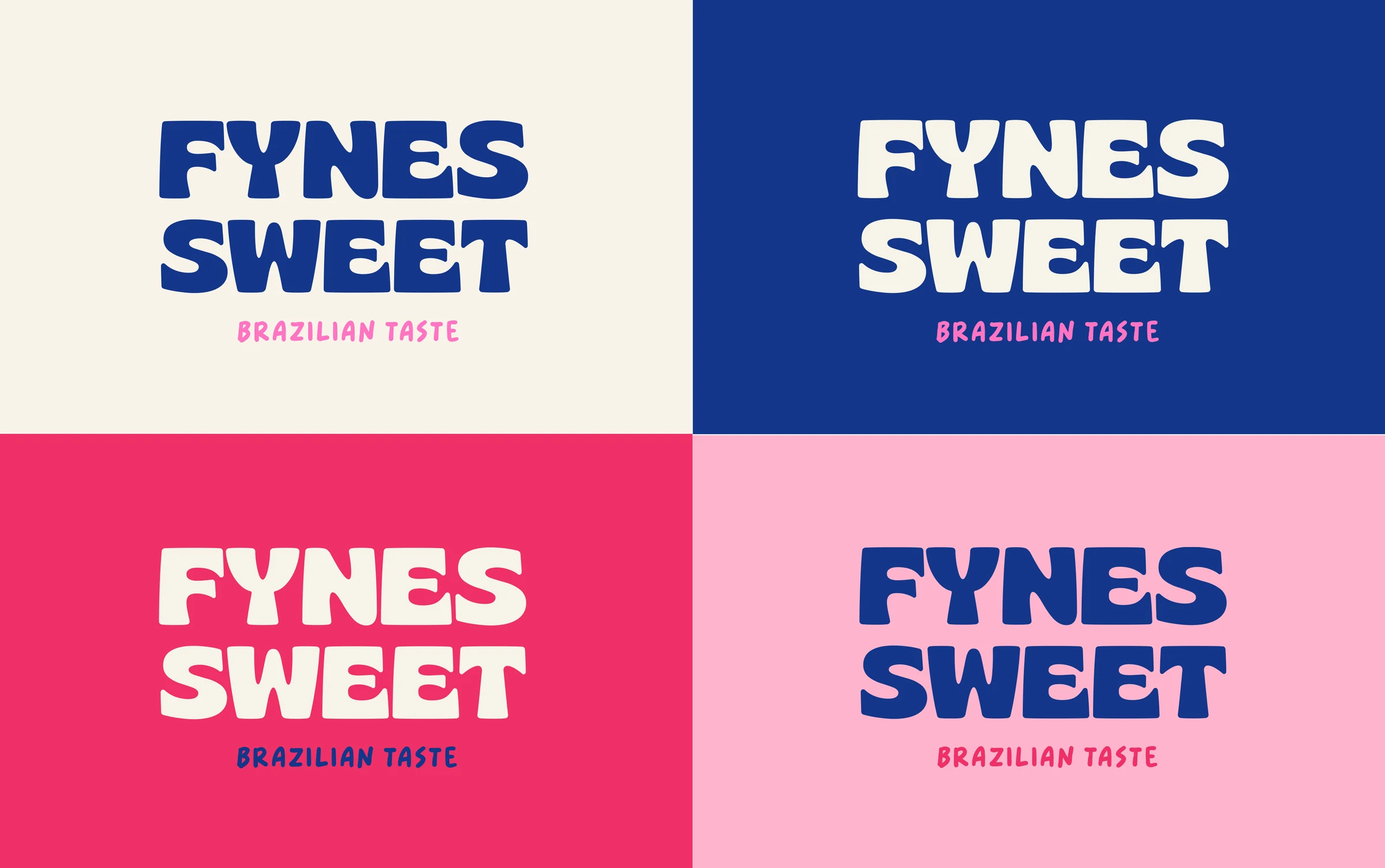 Paleta de cores e tipografia da Fynes Sweet