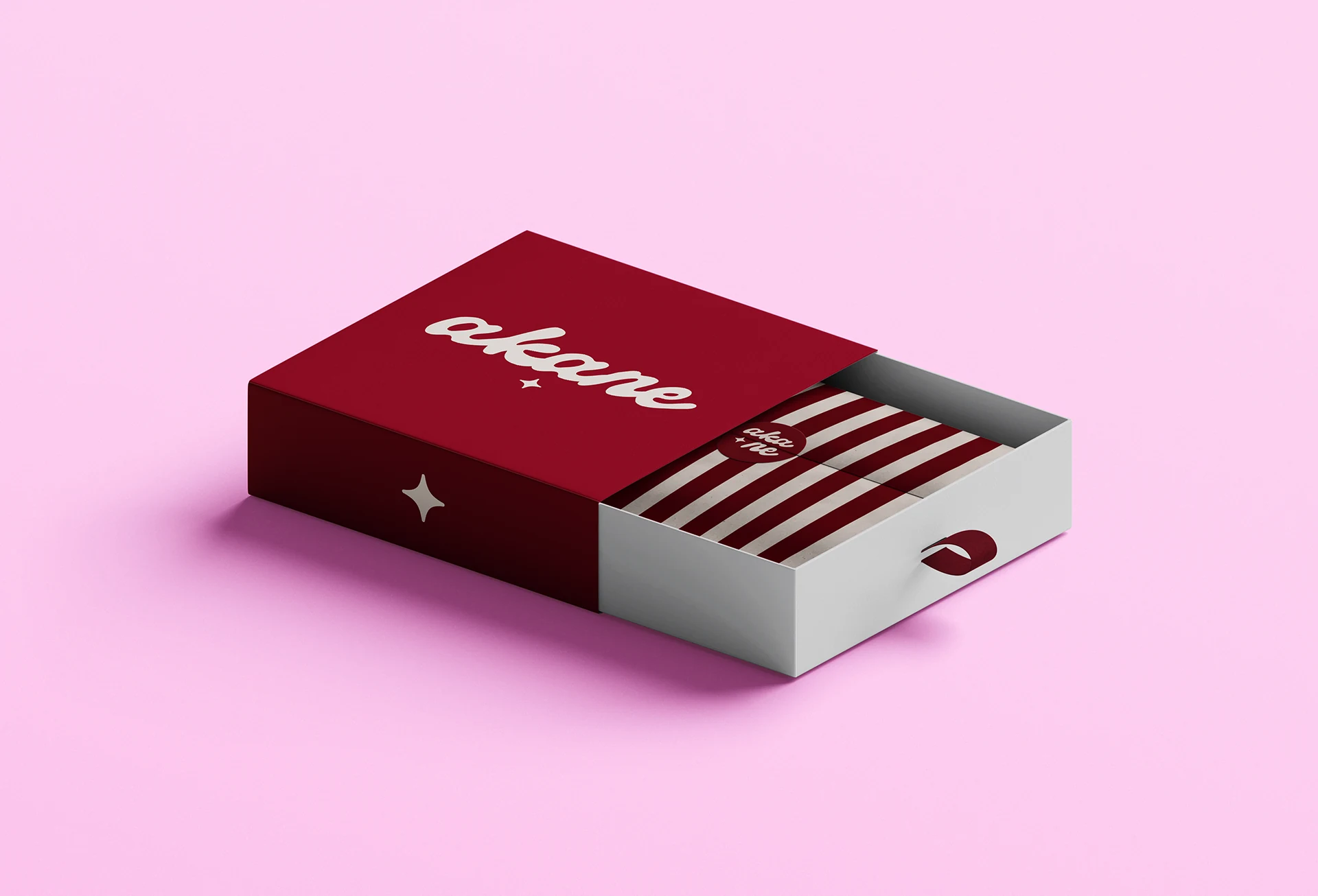 Embalagem deslizante da marca Akane