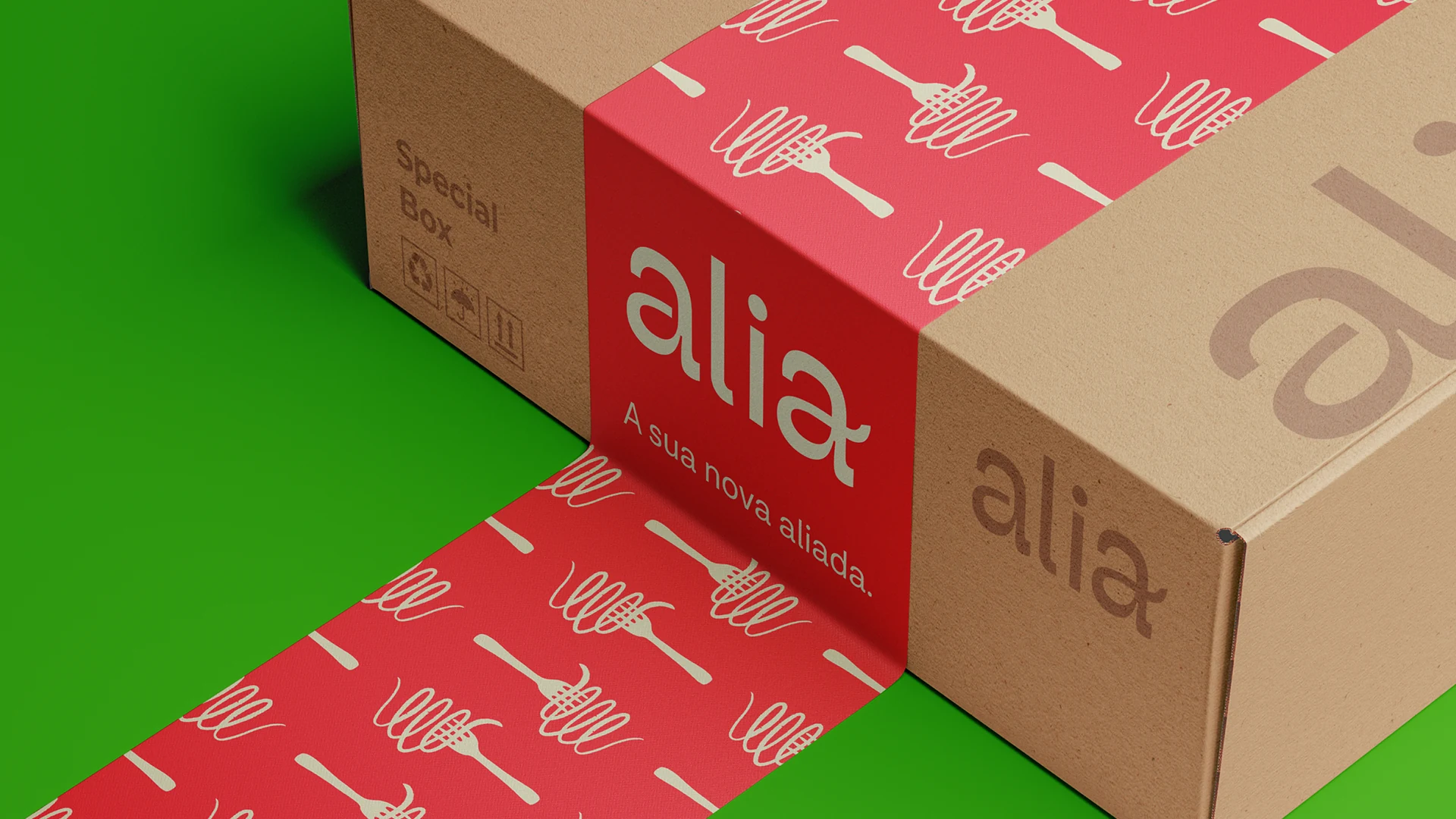 Caixa de alimentos com a identidade Alia