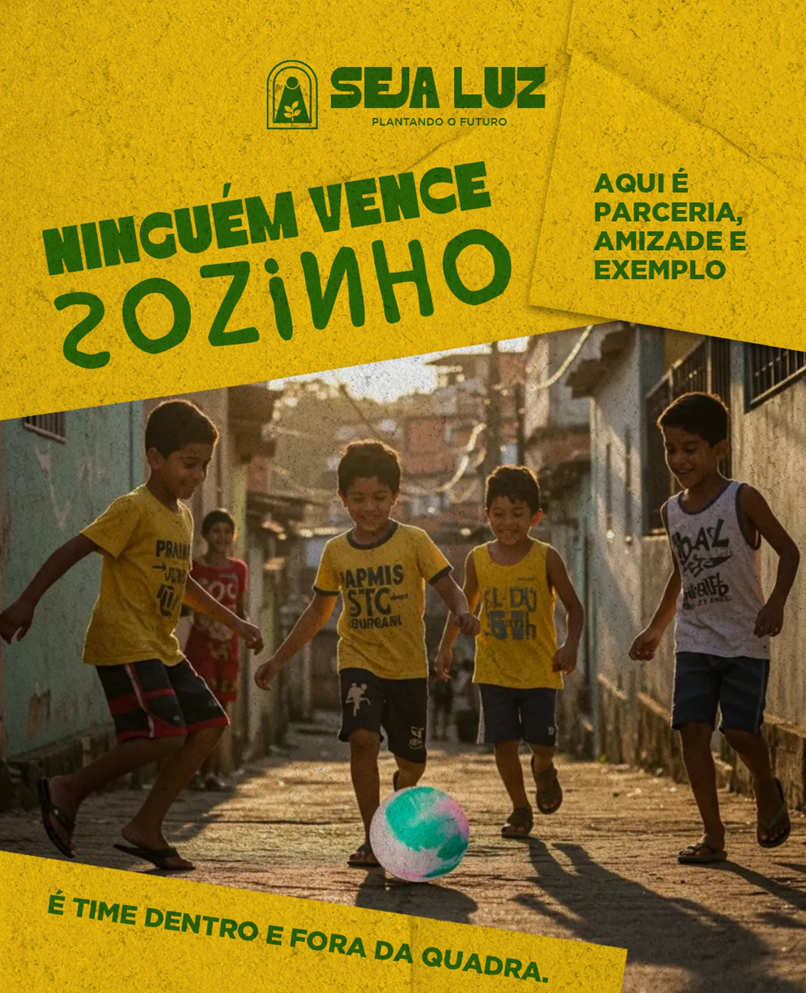 Cartaz institucional do projeto Seja Luz