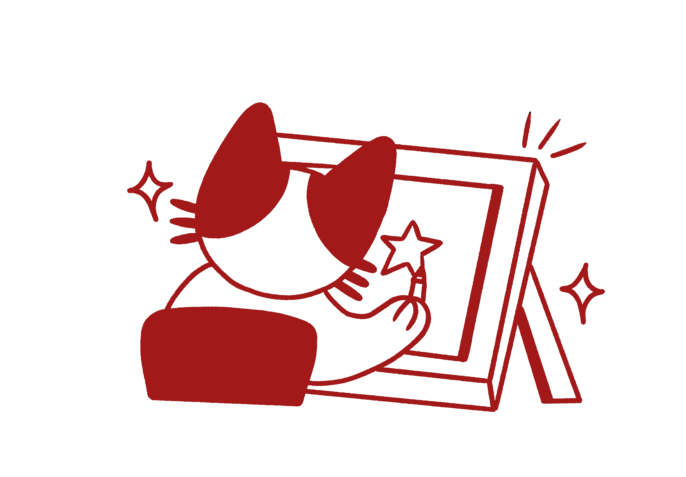 Ilustração de um gatinho desenhando